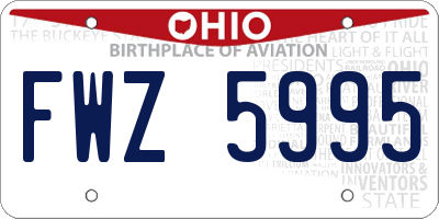 OH license plate FWZ5995