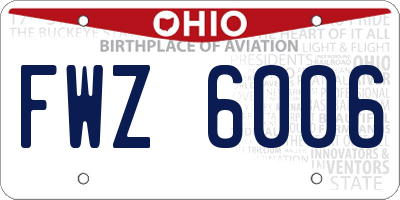 OH license plate FWZ6006
