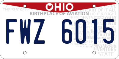 OH license plate FWZ6015