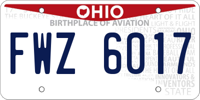 OH license plate FWZ6017
