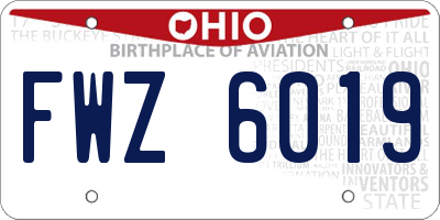 OH license plate FWZ6019