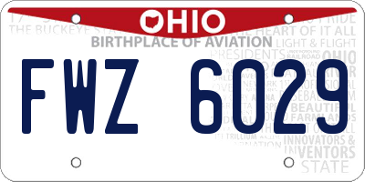 OH license plate FWZ6029