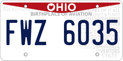OH license plate FWZ6035