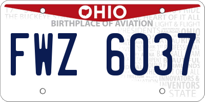 OH license plate FWZ6037