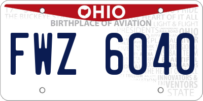 OH license plate FWZ6040