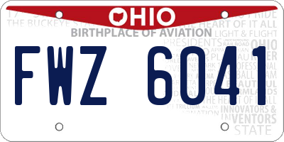OH license plate FWZ6041