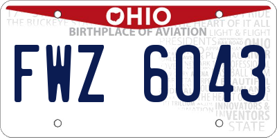 OH license plate FWZ6043