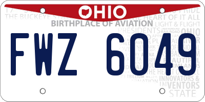 OH license plate FWZ6049