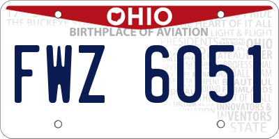 OH license plate FWZ6051