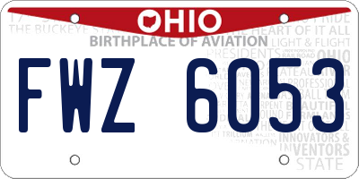 OH license plate FWZ6053