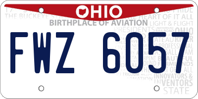 OH license plate FWZ6057