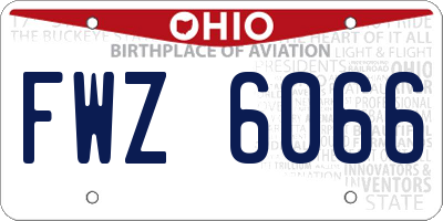OH license plate FWZ6066