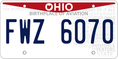 OH license plate FWZ6070