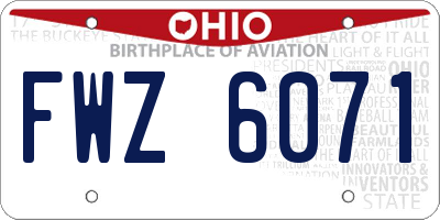 OH license plate FWZ6071