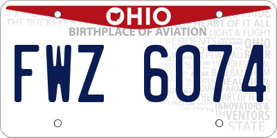 OH license plate FWZ6074