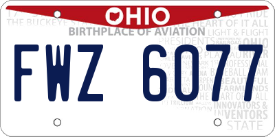 OH license plate FWZ6077