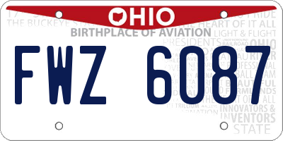 OH license plate FWZ6087
