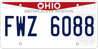 OH license plate FWZ6088