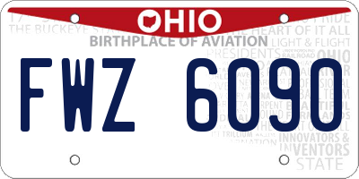 OH license plate FWZ6090