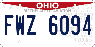 OH license plate FWZ6094