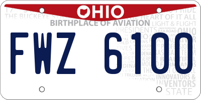 OH license plate FWZ6100