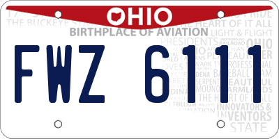 OH license plate FWZ6111