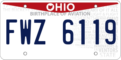 OH license plate FWZ6119