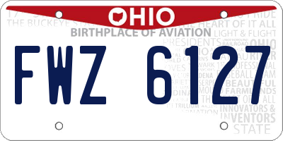 OH license plate FWZ6127