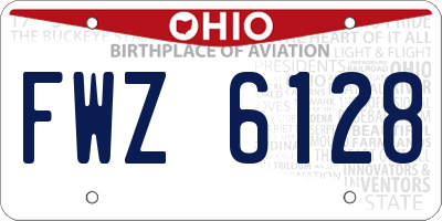 OH license plate FWZ6128