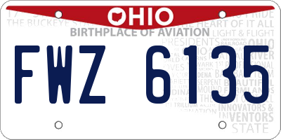 OH license plate FWZ6135