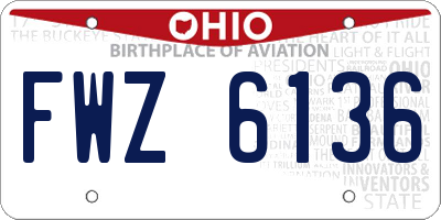 OH license plate FWZ6136