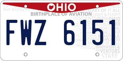 OH license plate FWZ6151