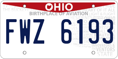 OH license plate FWZ6193