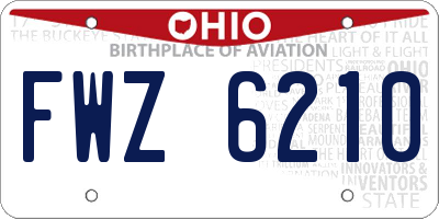 OH license plate FWZ6210