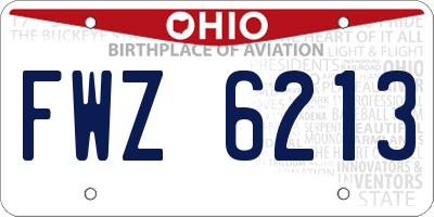 OH license plate FWZ6213