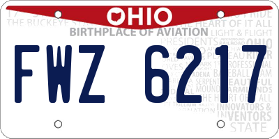 OH license plate FWZ6217