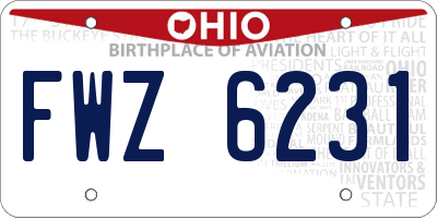 OH license plate FWZ6231
