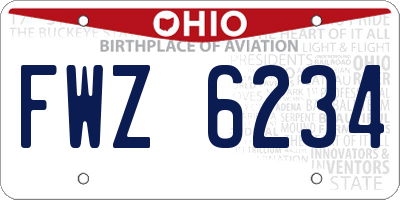 OH license plate FWZ6234