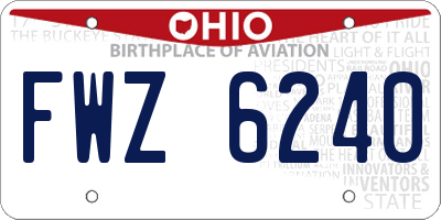OH license plate FWZ6240