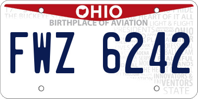 OH license plate FWZ6242
