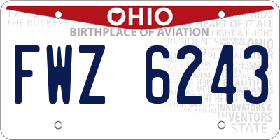 OH license plate FWZ6243