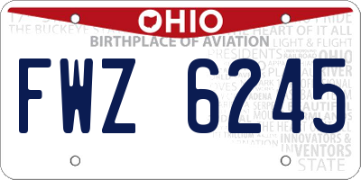 OH license plate FWZ6245