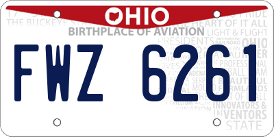 OH license plate FWZ6261