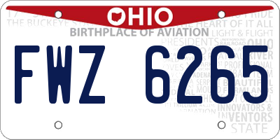 OH license plate FWZ6265