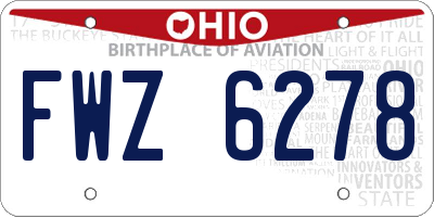 OH license plate FWZ6278