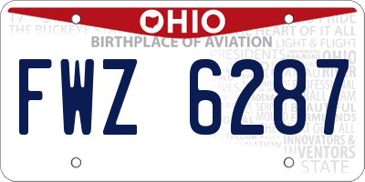 OH license plate FWZ6287