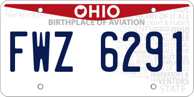 OH license plate FWZ6291