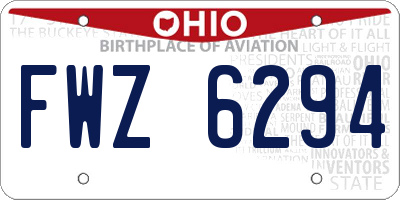 OH license plate FWZ6294