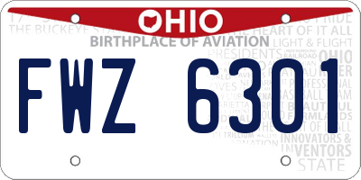 OH license plate FWZ6301