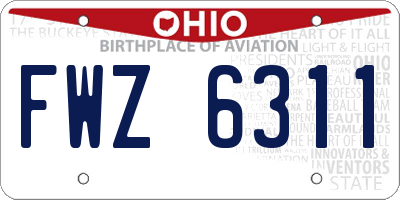 OH license plate FWZ6311